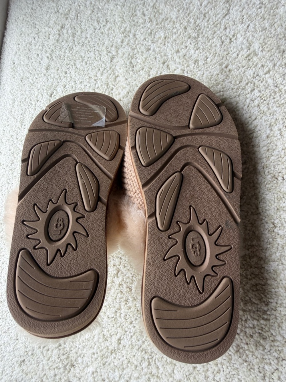 UGG Knit Shearling Clog Slippers in Chestnut Tan - Picture 6 of 6